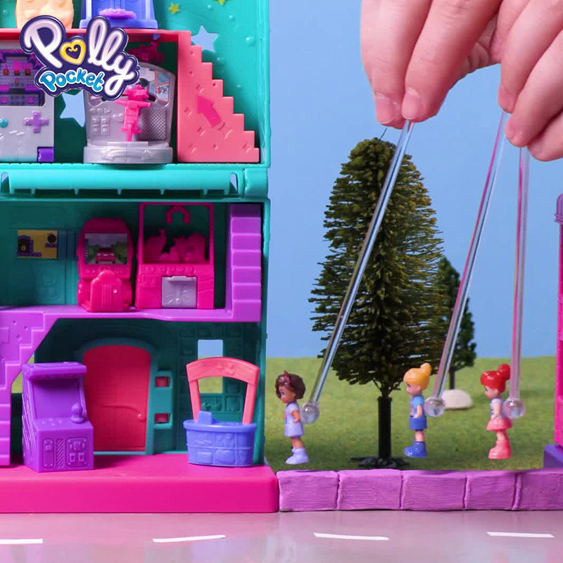 正版pollypocket迷你波莉波利口袋世界宝盒八宝盒沙滩女孩玩具