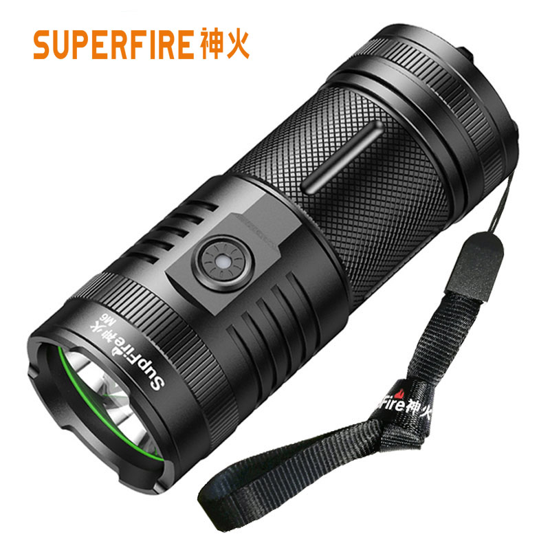 神火强光手电筒M6充电家用军超亮多功能USB大功率远射户外探照灯