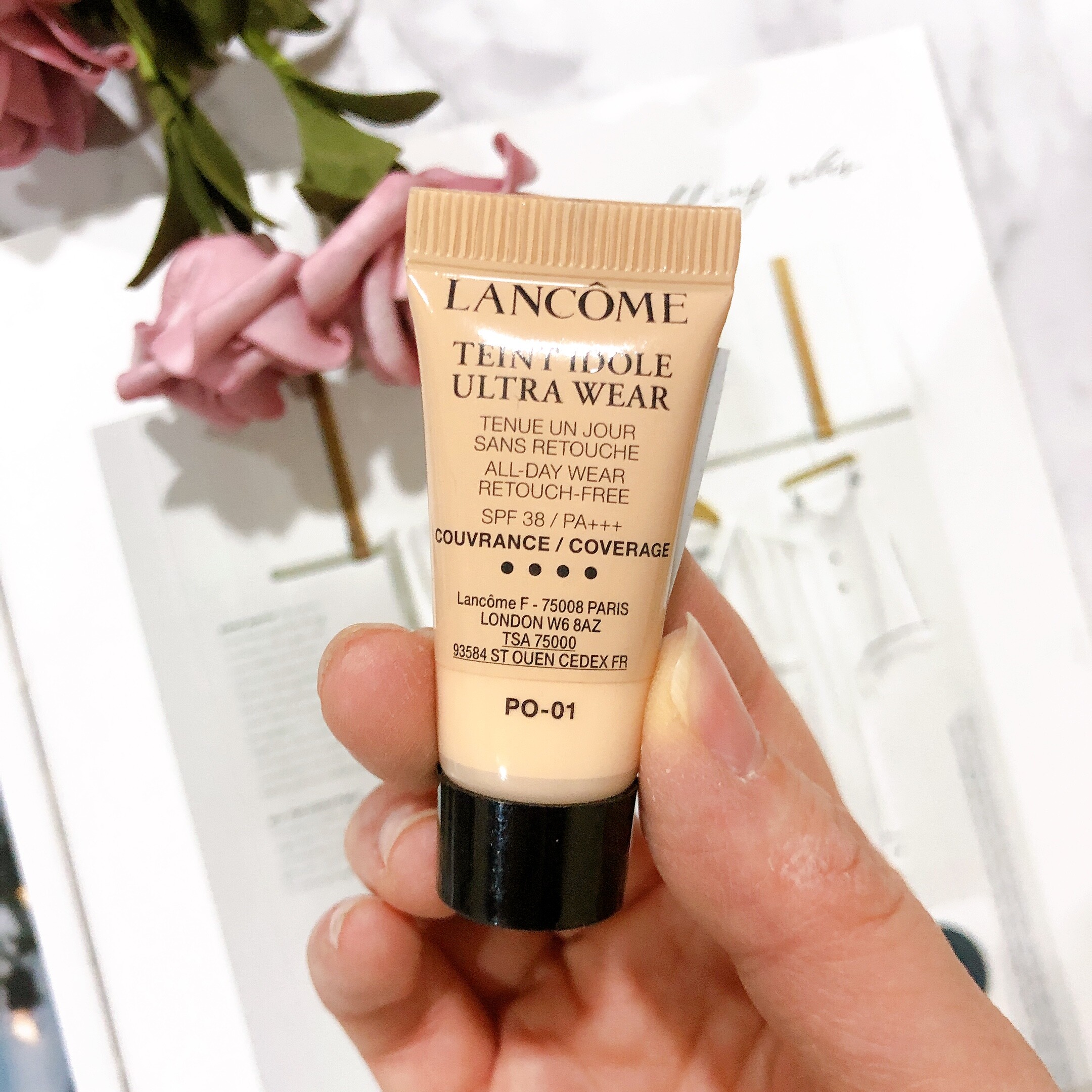 2个包邮兰蔻持妆轻透粉底液5mlpo-01spf38轻薄粉底液