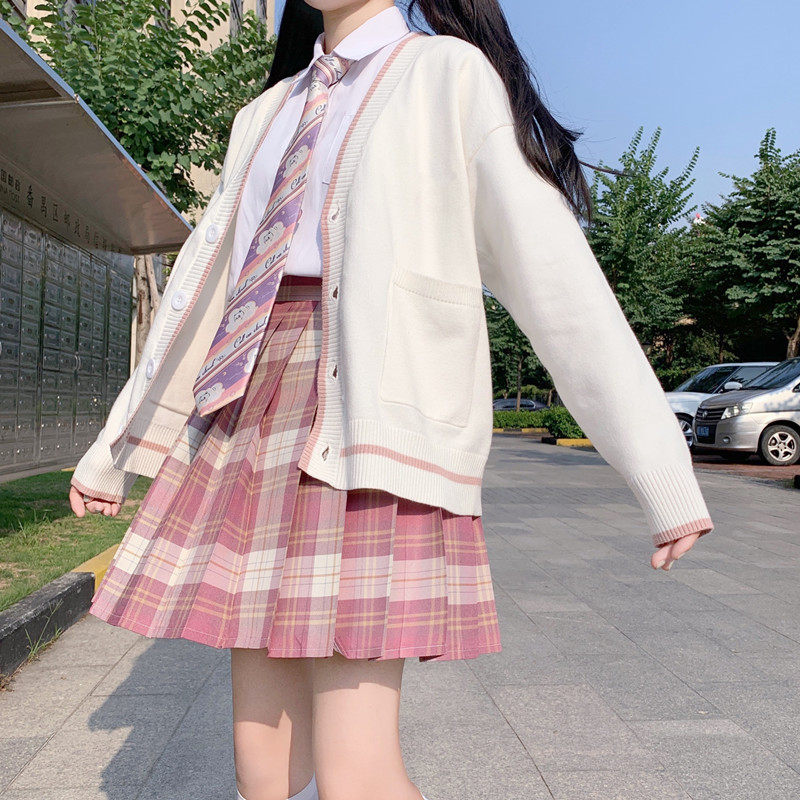 树莓红茶jk制服正版套装秋冬季日系学院学生毛针织衫