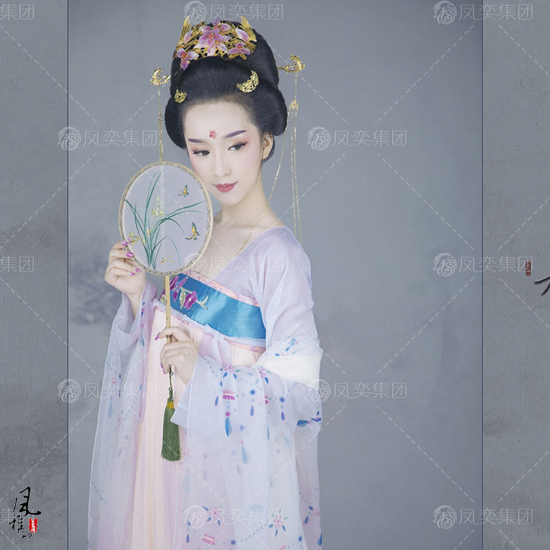 凤奕盘子古装影楼写真唐朝唯美飘逸唐风仙女服民族服装