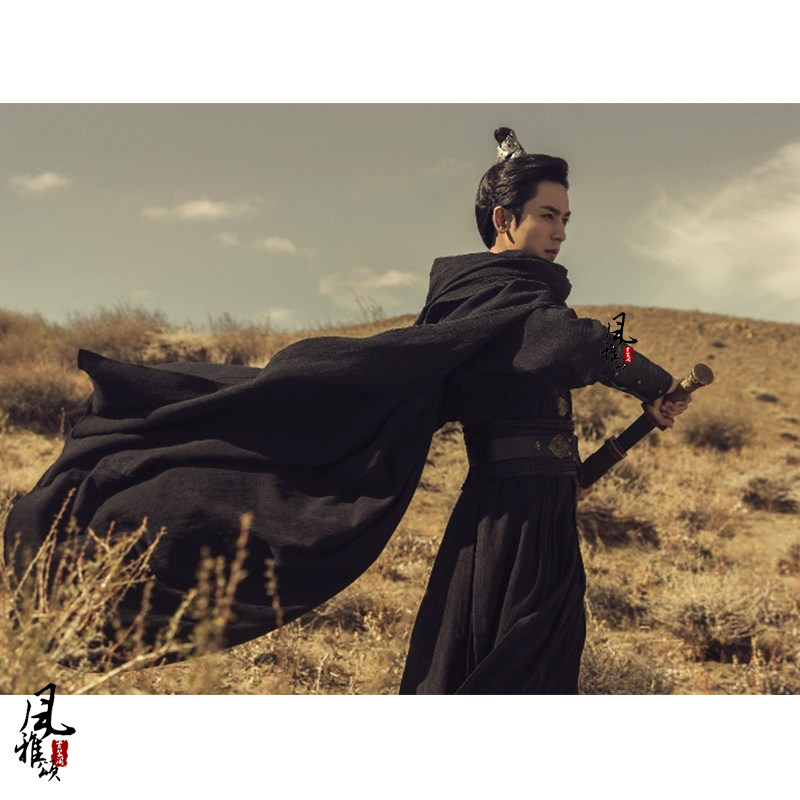 古装影视朝歌同款男士汉服武侠黑色侠客客服民族服装