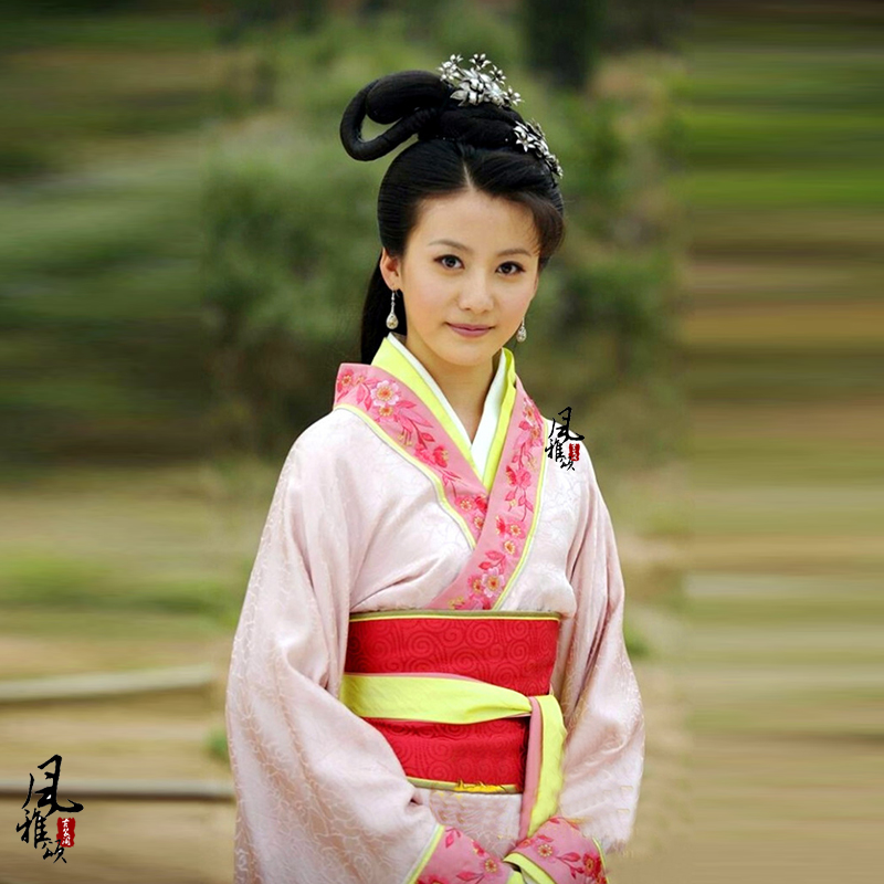 影视古装春秋战国时期西施秘史同款曲裾女汉服绣花贵妃服皇后服装