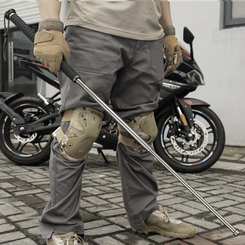 战术悍马实心伸缩甩棍防身武器神器合法车载三节甩棍