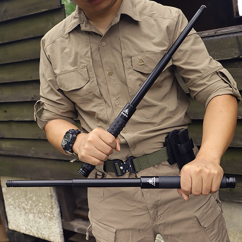 自动甩辊防身武器用品合法机械伸缩甩棍车载三节甩棍