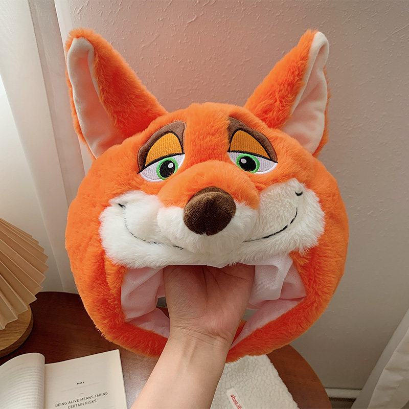 搞怪橘色狐狸狐狸头头套可爱少女尼克毛绒帽子发饰