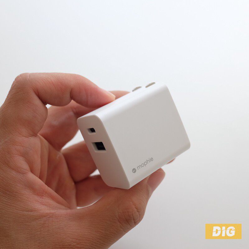 mophie双口快速充电器pd20wusbc折叠插脚白色手机充电器