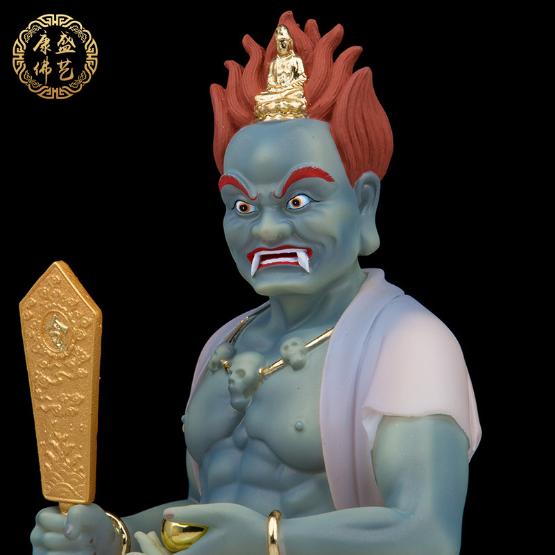 大士汉白玉面然神像普度公焰口王焦面爷面燃鬼王菩萨摆件