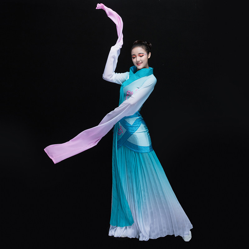 古典舞蹈服飘逸仙女中国风汉服甩袖水袖服装民族服装
