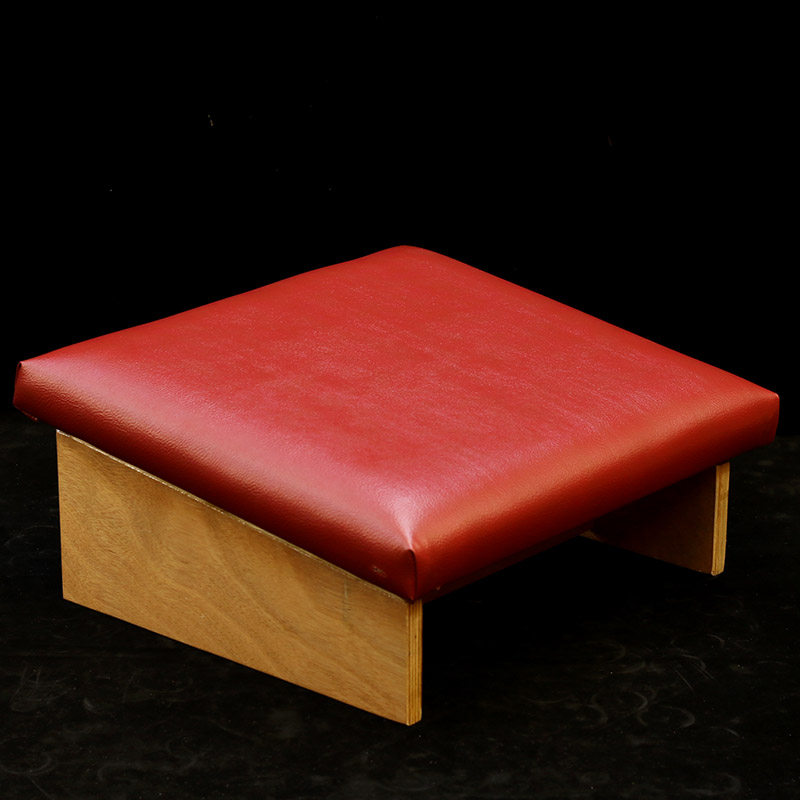 拜垫简便折叠家用礼佛跪垫实木方形皮革佛前蒲团