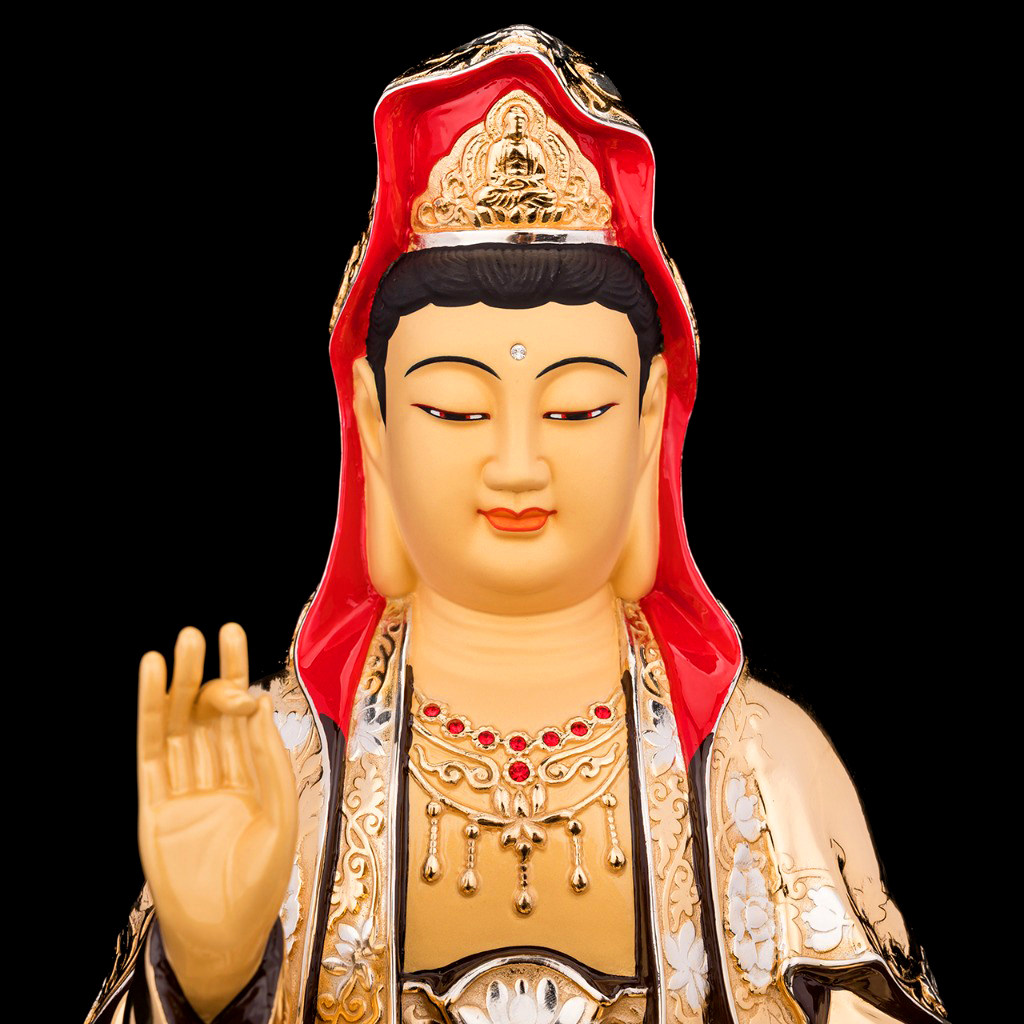 送子观音纯铜佛像保平平安客厅玄关求子娘娘摆件摆件