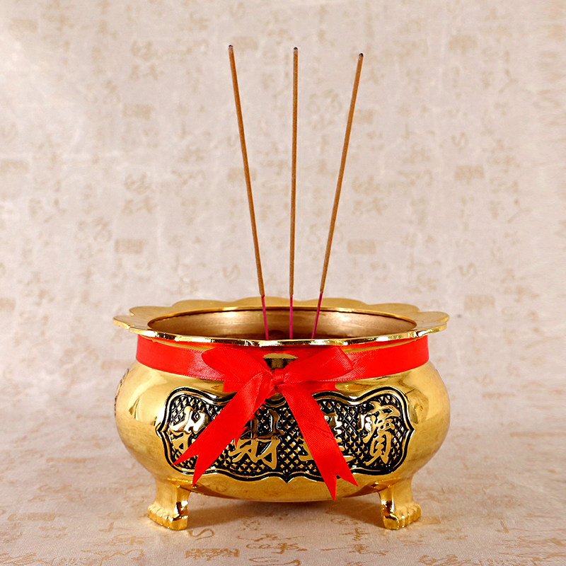 香炉上香插香家用财神小号供奉招财三足室内香薰炉