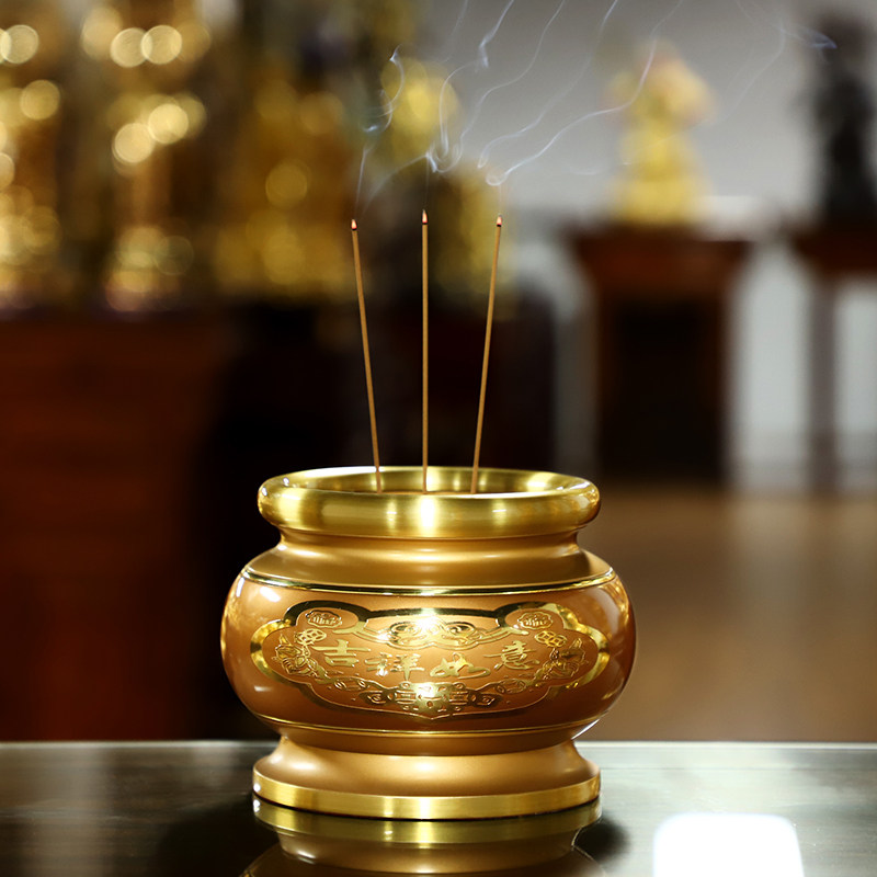 香炉纯铜铜圆家用室内熏香拜神供佛檀香大悲香薰炉