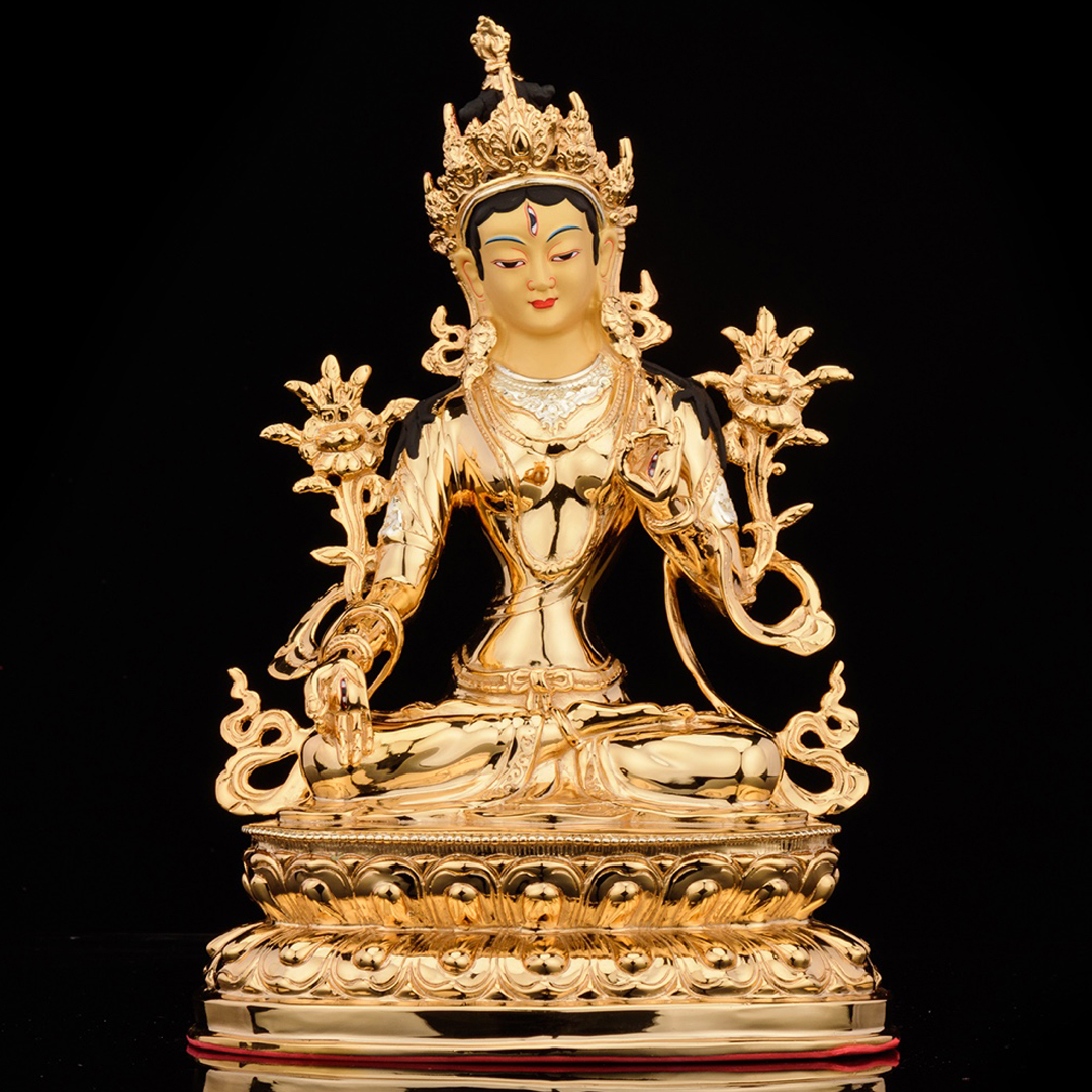鎏金白度母佛像供奉纯铜密宗救度菩萨藏传佛教观音摆件