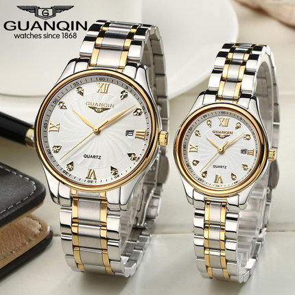 冠琴情侣手表一对价超薄石英表简约气质防水手表女士送礼复古腕表