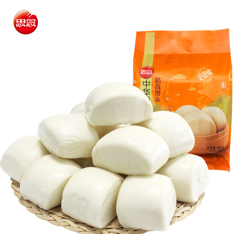 馒头思念奶香960g中华面点刀切小馒头牛奶48只包点