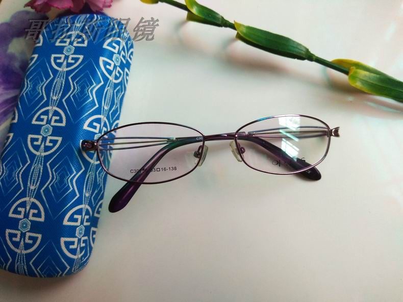 孤品oppos金属眼镜架全框30756精美女士高档镜框紫罗兰色时尚超轻