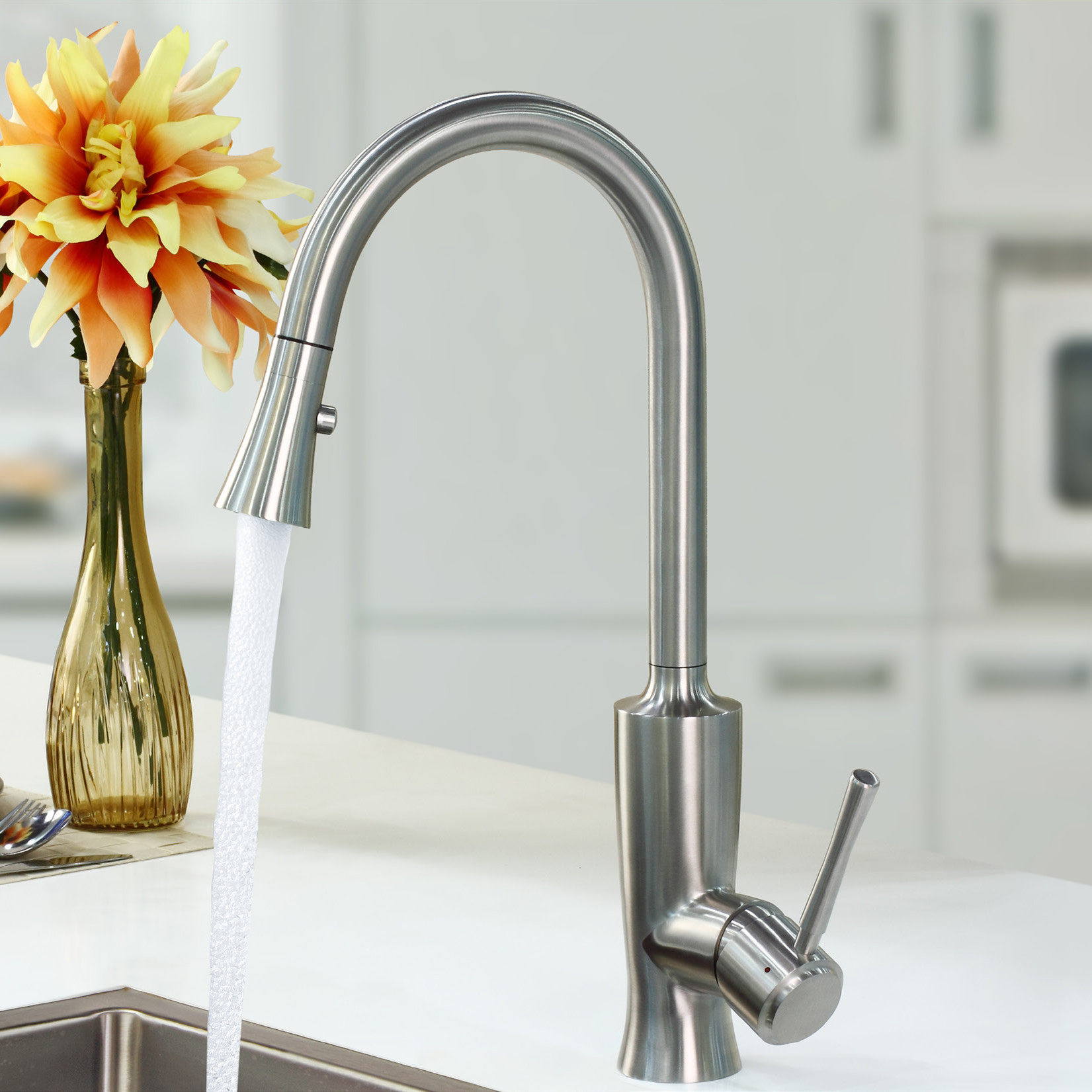 ct139s瑞士弗兰卡franke厨房不锈钢龙头高抛带花洒抽拉厨房龙头