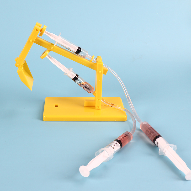 手工材料自制制气液压活塞挖掘机科技制作小发明科学实验