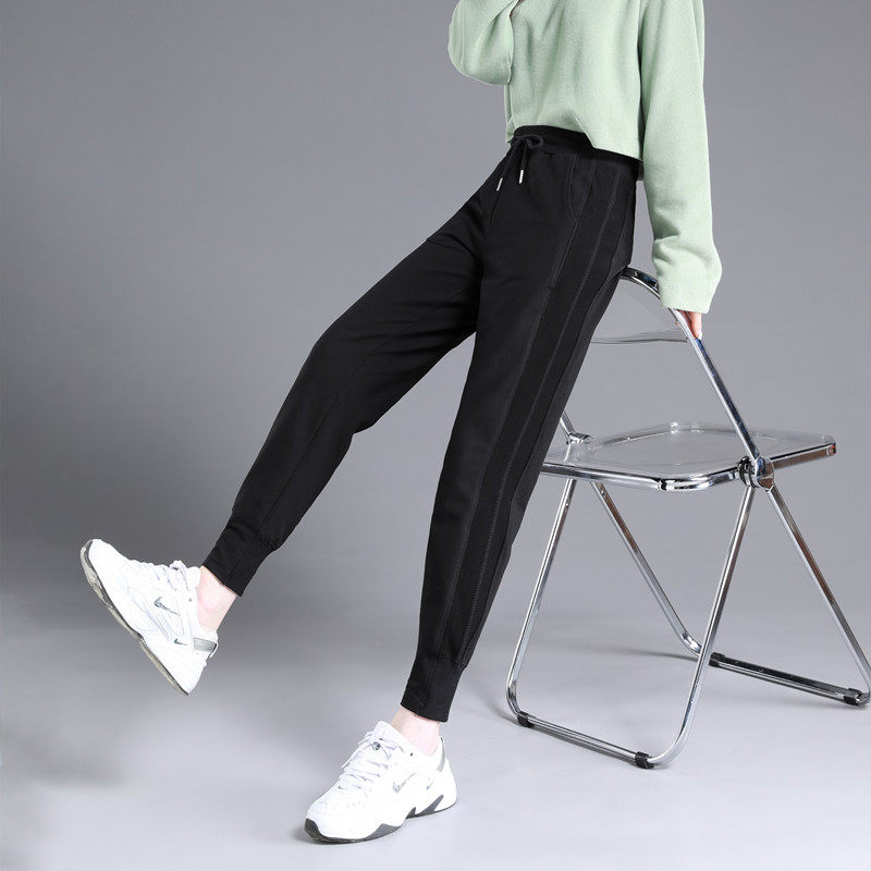 春秋运动裤女宽松束脚哈伦小脚纯棉2021新款休闲裤