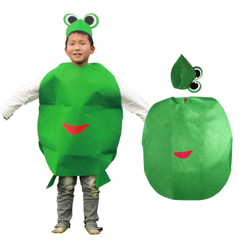 环保亲子海洋动物青蛙服儿童成人时装走秀舞台话剧卡通不织布衣服
