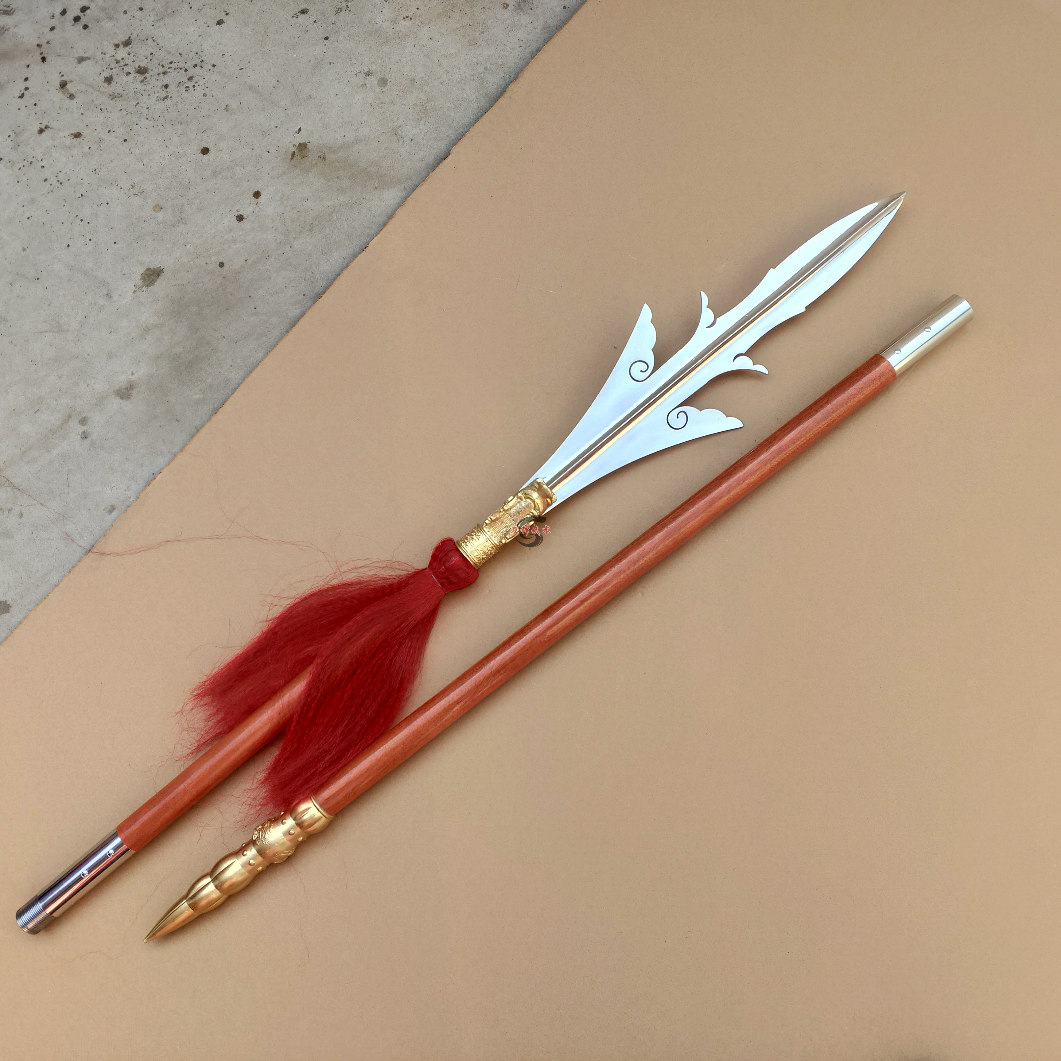 三尖不锈钢两刃刀杨戬兵器武术器械二郎神道具两刃枪更多武术装备