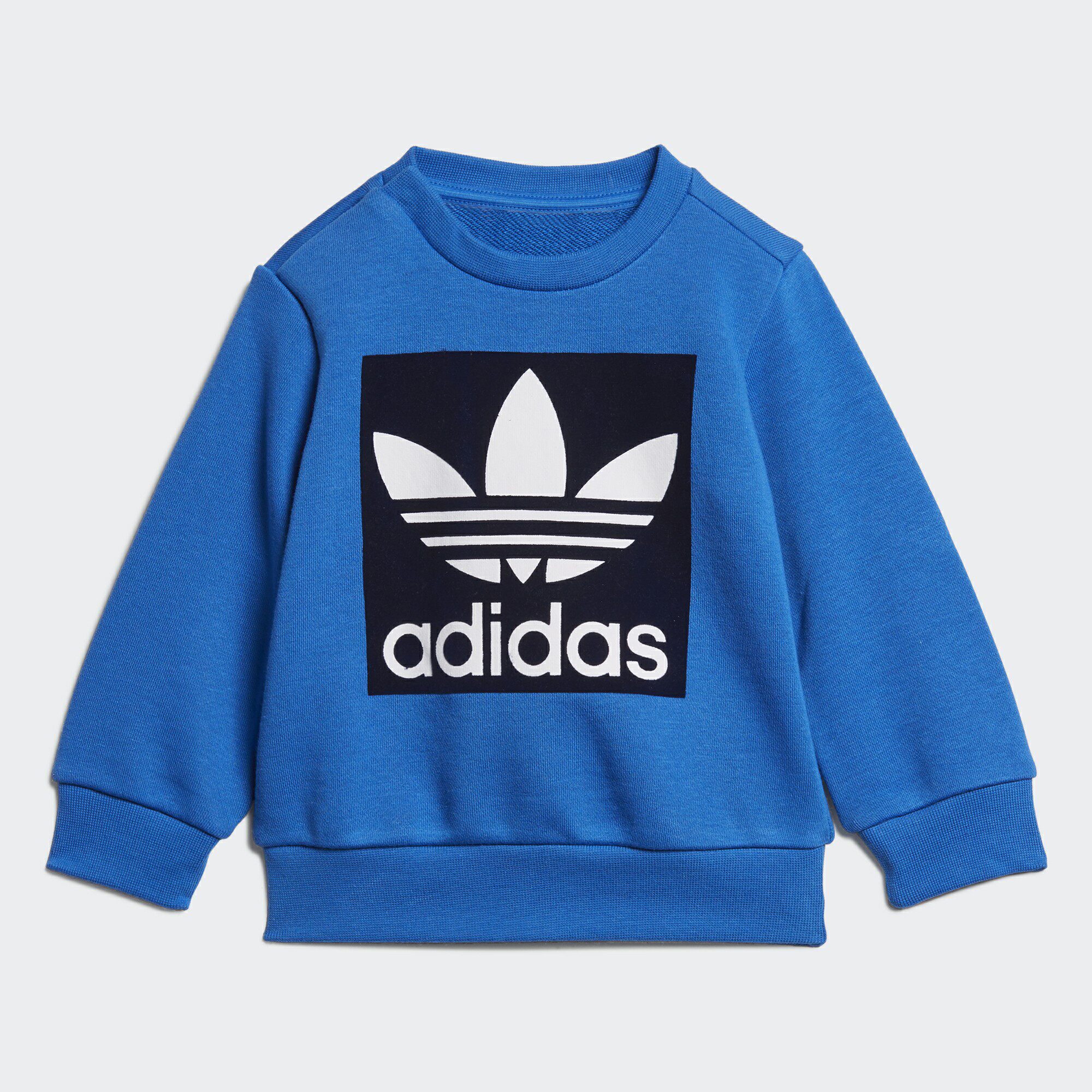 adidas阿迪达斯正品三叶草crewset婴童童装运动休闲套装套装