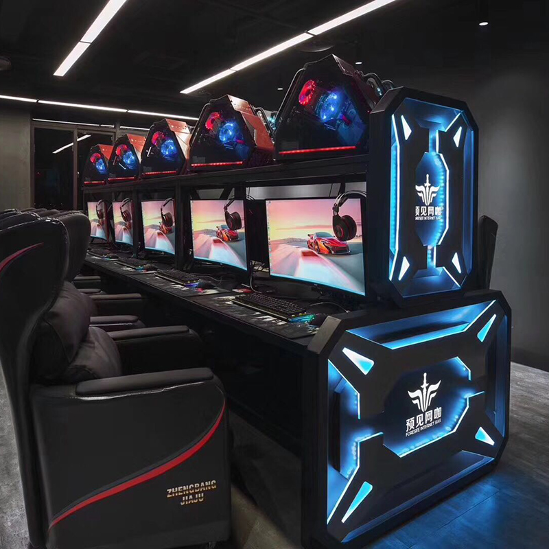 电竞酒店网吧桌椅桌子电脑桌定制网咖桌复古沙发网咖桌