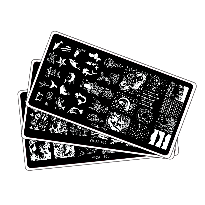 印花海洋系列美甲钢板可爱古风油印印章模板美甲工具