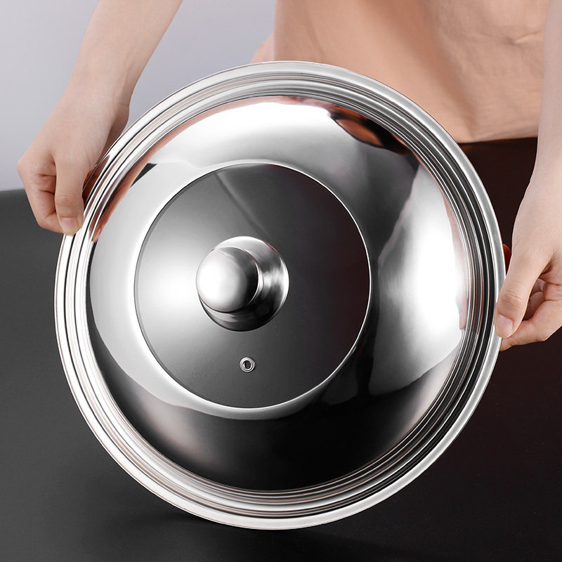 锅盖不锈钢家用炒菜菜锅盖子34cm炒锅通用透明锅盖