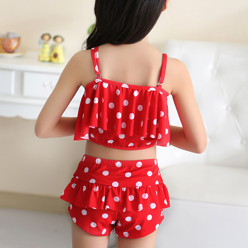 新款儿童游泳衣表演服女童女孩泳装公主宝宝分体裙式小中大童泳裤