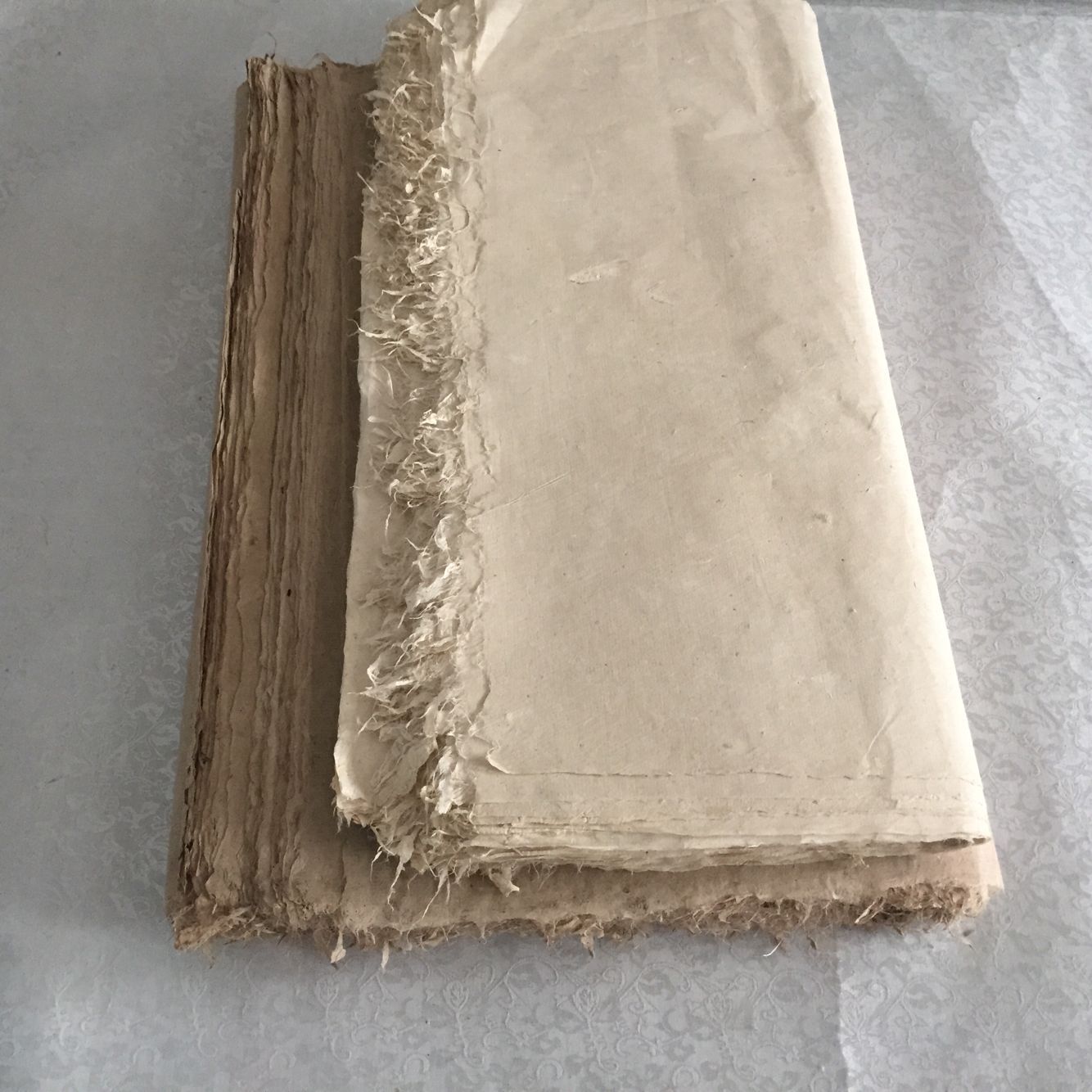 西和麻纸 构树皮纸 古法手工制作书画创作用宣纸毛边构皮纸