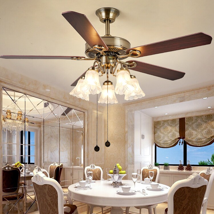 风扇吊灯餐厅现代欧式家装客厅灯带静音吊扇客厅吊灯