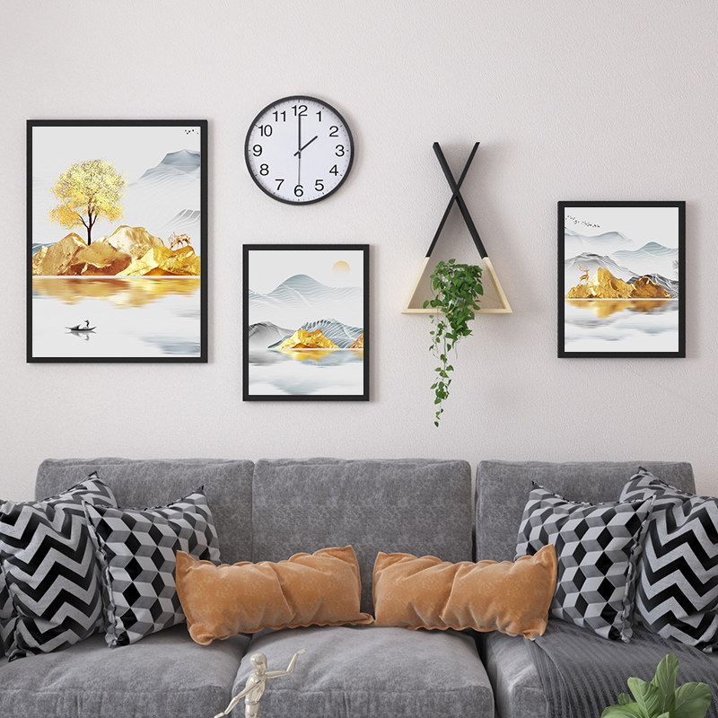轻奢现代简约创意壁画客厅高端大气相框挂墙组合现代装饰画