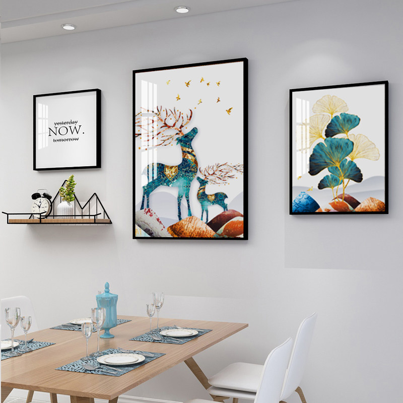 现代简约餐厅装饰画餐桌墙面壁画客厅抽象饭厅厨房现代装饰画