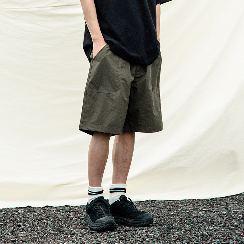 NGOARMY新款休闲薄款短裤 舒适面包两袋流行日系五分裤松紧腰百搭