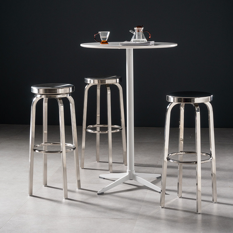 高脚吧台不锈钢现代圆凳个性酒吧旋转欧式铁艺酒吧椅
