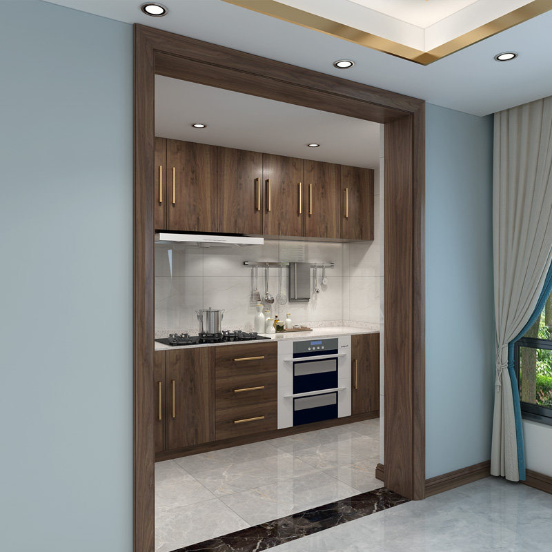 定制胡桃全屋定制实木门套线胡桃木踢脚哑口同字门套线