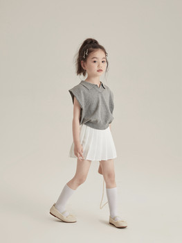 ເຄື່ອງນຸ່ງເດັກນ້ອຍ Senbaby ເດັກຍິງຕ້ານການ exposure mini skirt summer half skirt ເດັກຍິງ ballet ແບບ skirt pleated ສີຂາວ