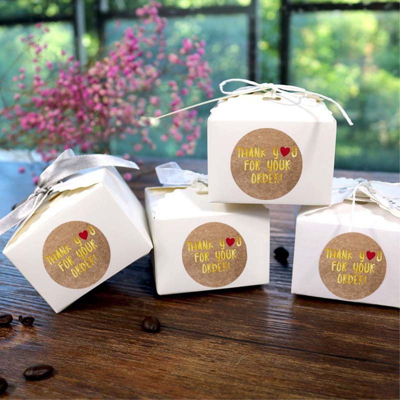 标签500张谢谢您的订购不干胶白色礼品商业包装贴纸