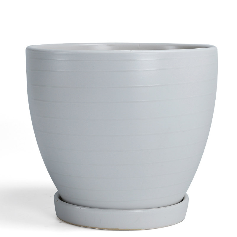 欧式出口白色简约风格吊兰绿萝亚光花盆陶瓷特大号落地花盆包邮