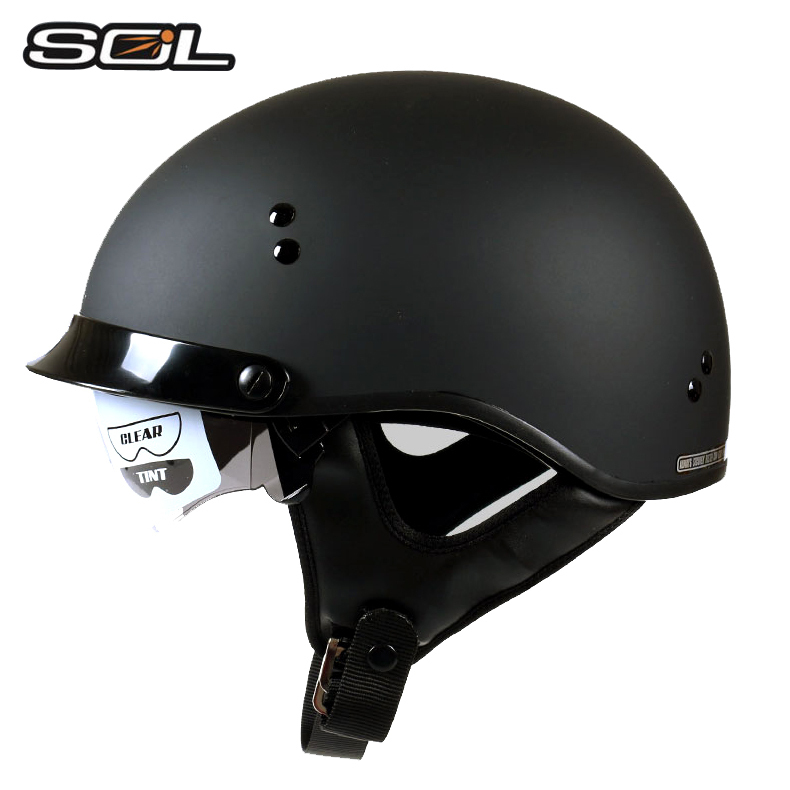 中国台湾SOL摩托车头盔女 男 半覆式夏季四季复古半盔 安全帽瓢盔