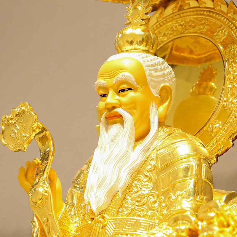 神像供奉三清纯铜佛像居家太上老君元始道德摆件