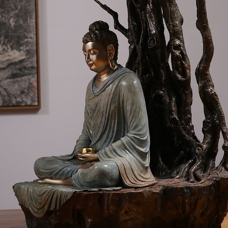 鹿野苑悟道纯铜铜彩释迦牟尼大日如来如来佛佛祖佛像摆件