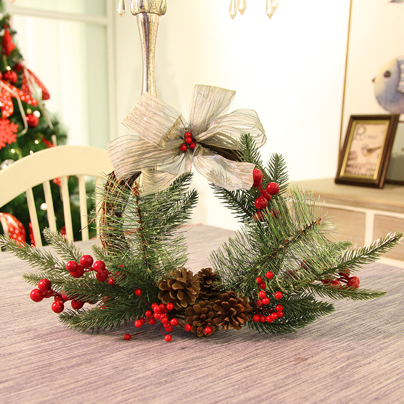 花环装饰圣诞莘蝶圣诞节蓝色韩式藤条酒店商场圣诞装饰品