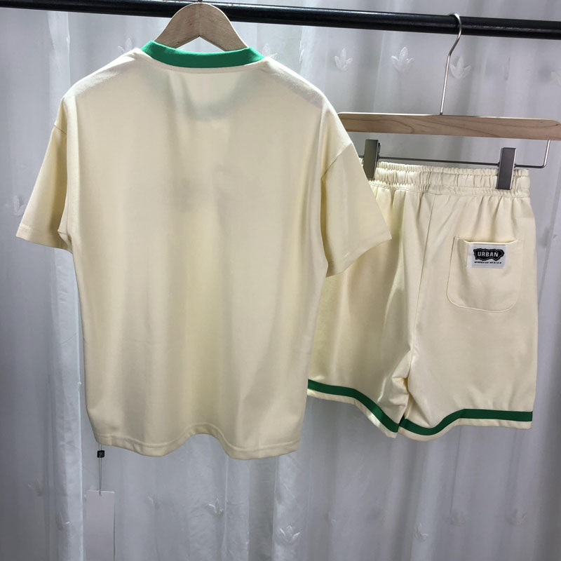 BJS品牌折扣童装中大童男女童休闲套装儿童夏季T恤短裤两件套亲子