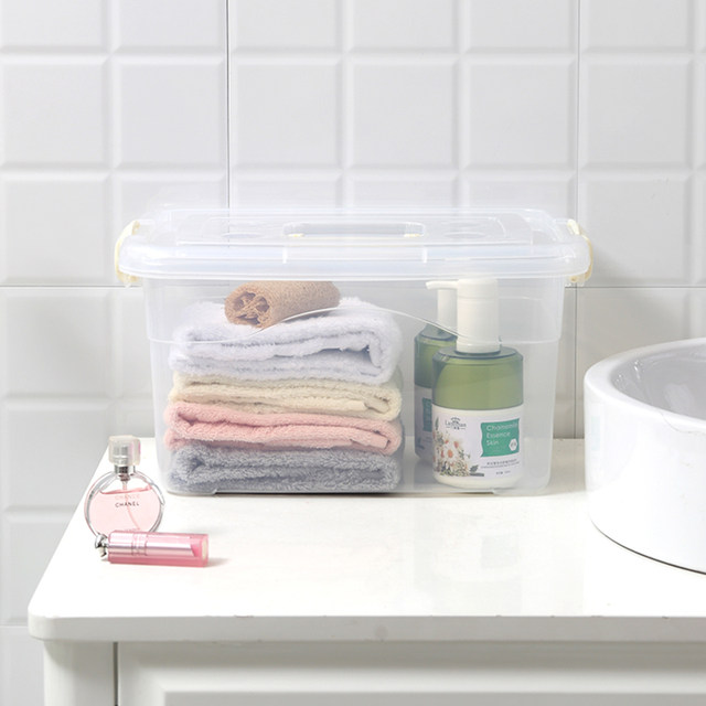 Transparent plastic storage box Thickened size portable sundries storage box with lid Toy clothing storage box Transparent plastic storage box Thickened size portable sundries storage box with lid Toy clothing storage box