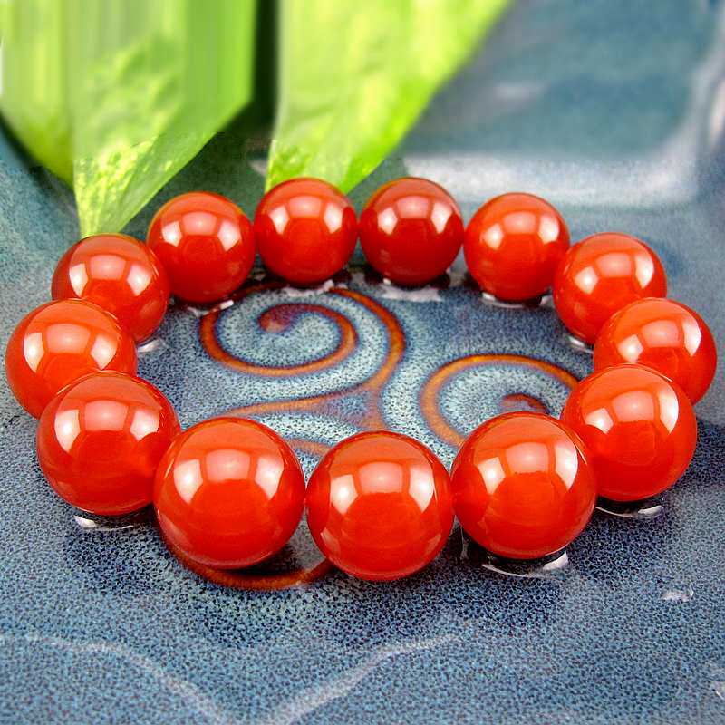 相石缘天然玛瑙手串男红玉手链男士18mm男款本命年手链