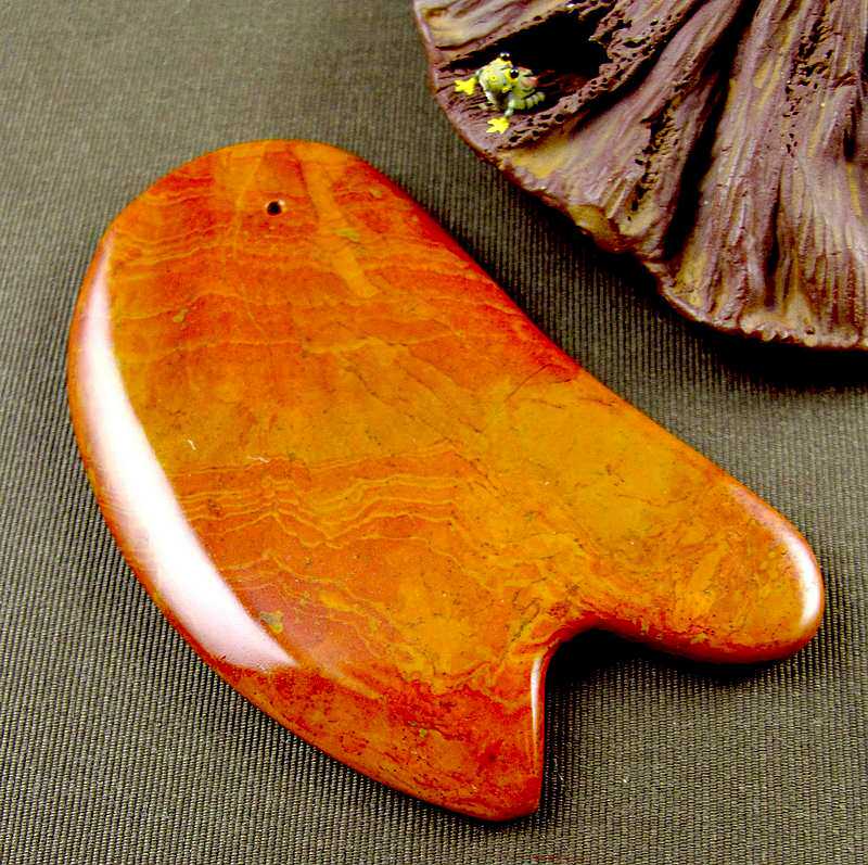 相石缘天然玄黄泗滨砭石刮痧男女泗水砭石按摩器父母摆件