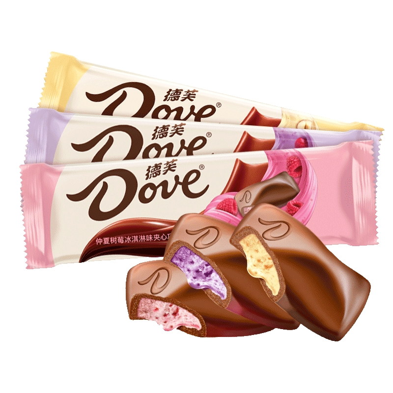 巧克力香草德芙冰淇淋夹心41g榛子朗姆樱桃巧克夹心巧克力
